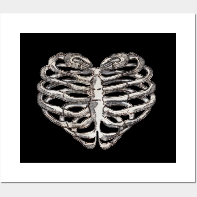 Rib Cage Floral 2 Wall Art by Collagedream